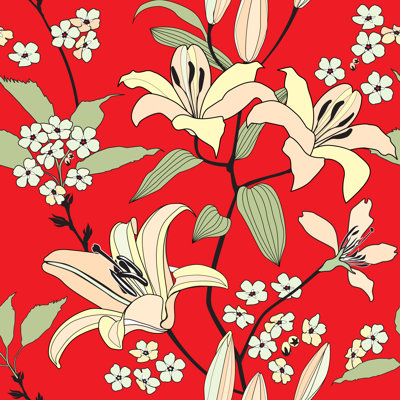 Lily Flower by Terriana - Wrapped Canvas Print