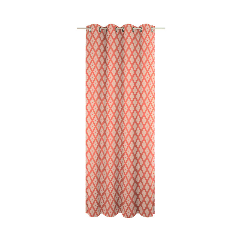 Esteban Eyelet Opaque Single Curtain, 175cm H x 145cm W, Dark orange