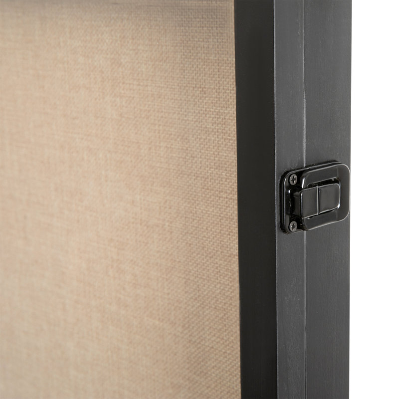 Mallick 23.5'' H x 18.5'' W Shadow Box Display Case with Linen Liner, Push Pins and Solid Pine Wood Frame, Black