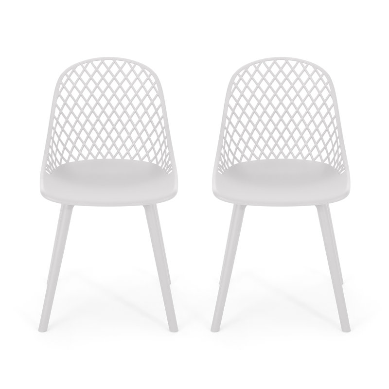 Stable Frame Outdoor Chairs - White Polypropylene, Weather-, Diamond Mesh Design In Polypropylene Stable,, White