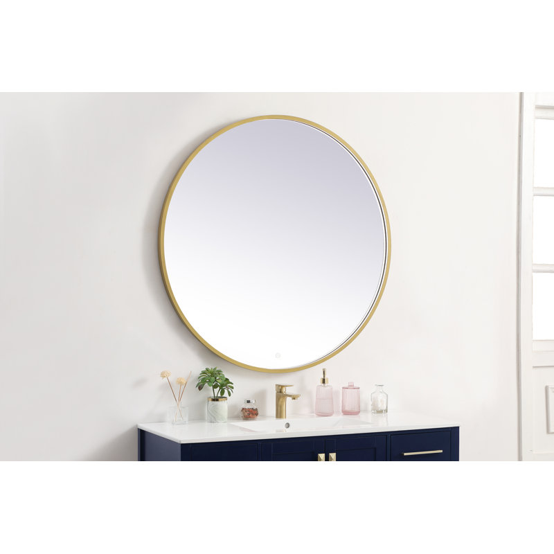 Miroir de salle de bain Pickard, Laiton, 42 po x 42 po