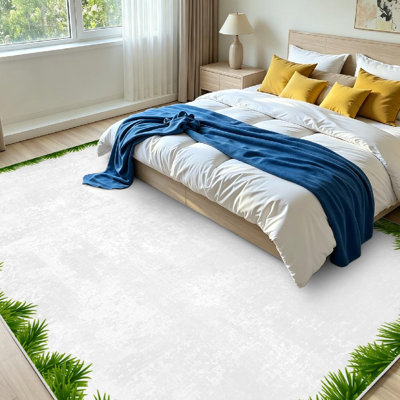 Tapis d'intérieur vert lavable à la machine, avec branches de sapin de Noël