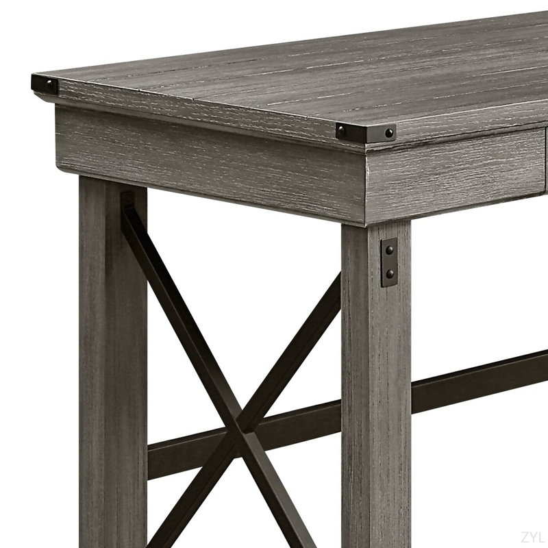 Bureau d'écriture avec finition relevable gris vieilli