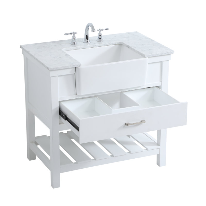 Meuble-lavabo simple 36 po Pelaghia, Blanc