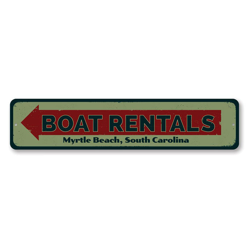 Enseigne en bateau, H 4 po x l 18 po x P 0,04 po