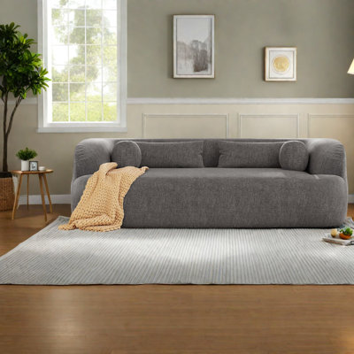 Luxury 86" Chenille Sofas, Modern Frameless Design For Living Room