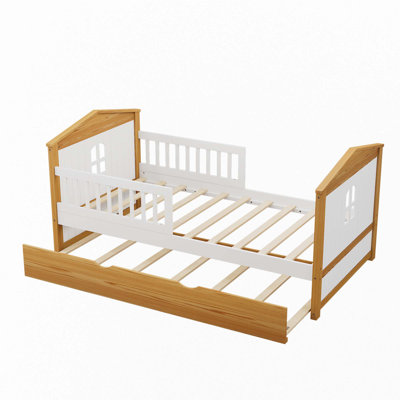 Twin Size House Shape Bed With Trundle Wooden Bed -  Ophelia & Co., 9A9D38D91C0743DF9799F7342BA30E29