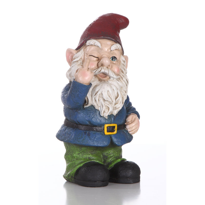 Statue de gnome clignotant, H 10 po x l 4,5 po x P 6 po