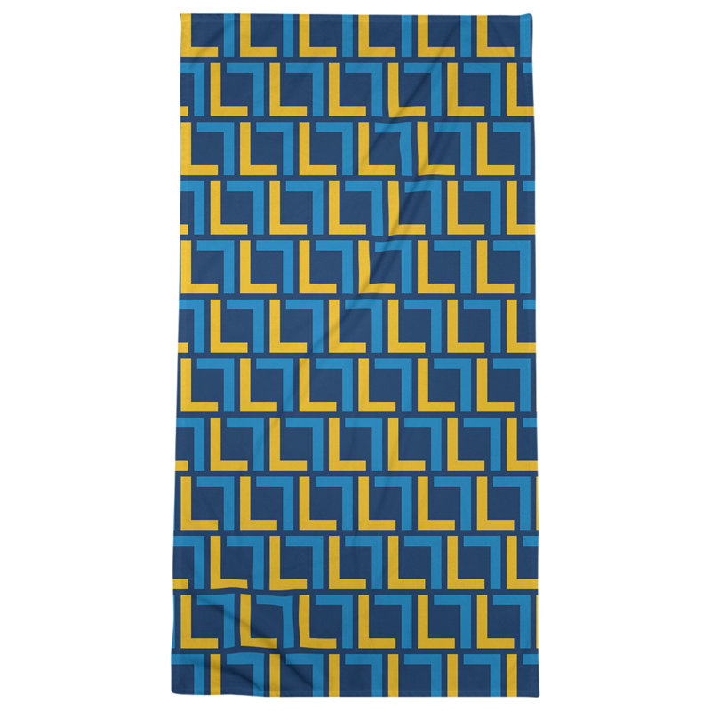 Serviette de plage en microfibre, Navy Blue/Gold/Powder Blue