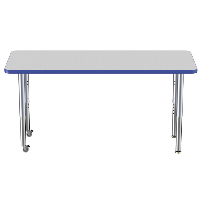 Table rectangulaire rectangulaire (24 x 60 po), pieds super réglables, Super, Gris te bleu, 24" x 60"