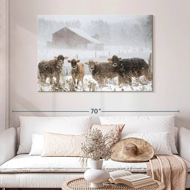 Brampt Cold Cows On The Farm, 32" H x 48" W