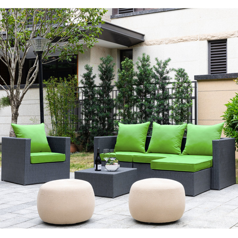 Outdoor/Indoor Deep-Seat Cushion Set, Green