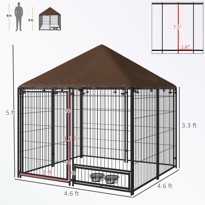 Cage pour chien avec cadre en métal