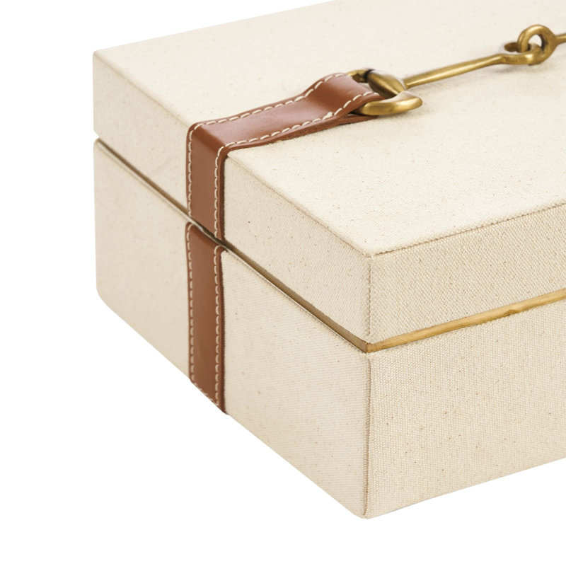 Buckley Handmade Decorative Box, Tan/Natural