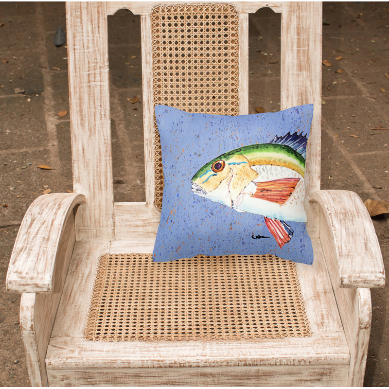  Coussin Rainbow Trout on Blue