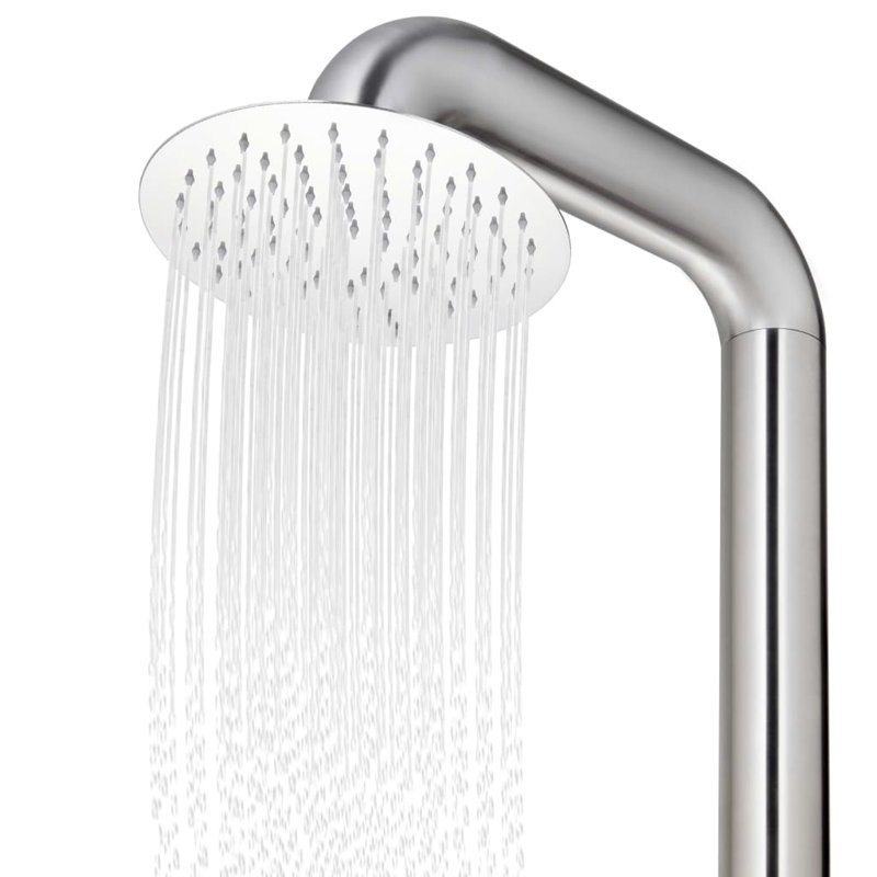 Kain 230cm H Steel Freestanding Outdoor Shower and Footwash Spout, Brown