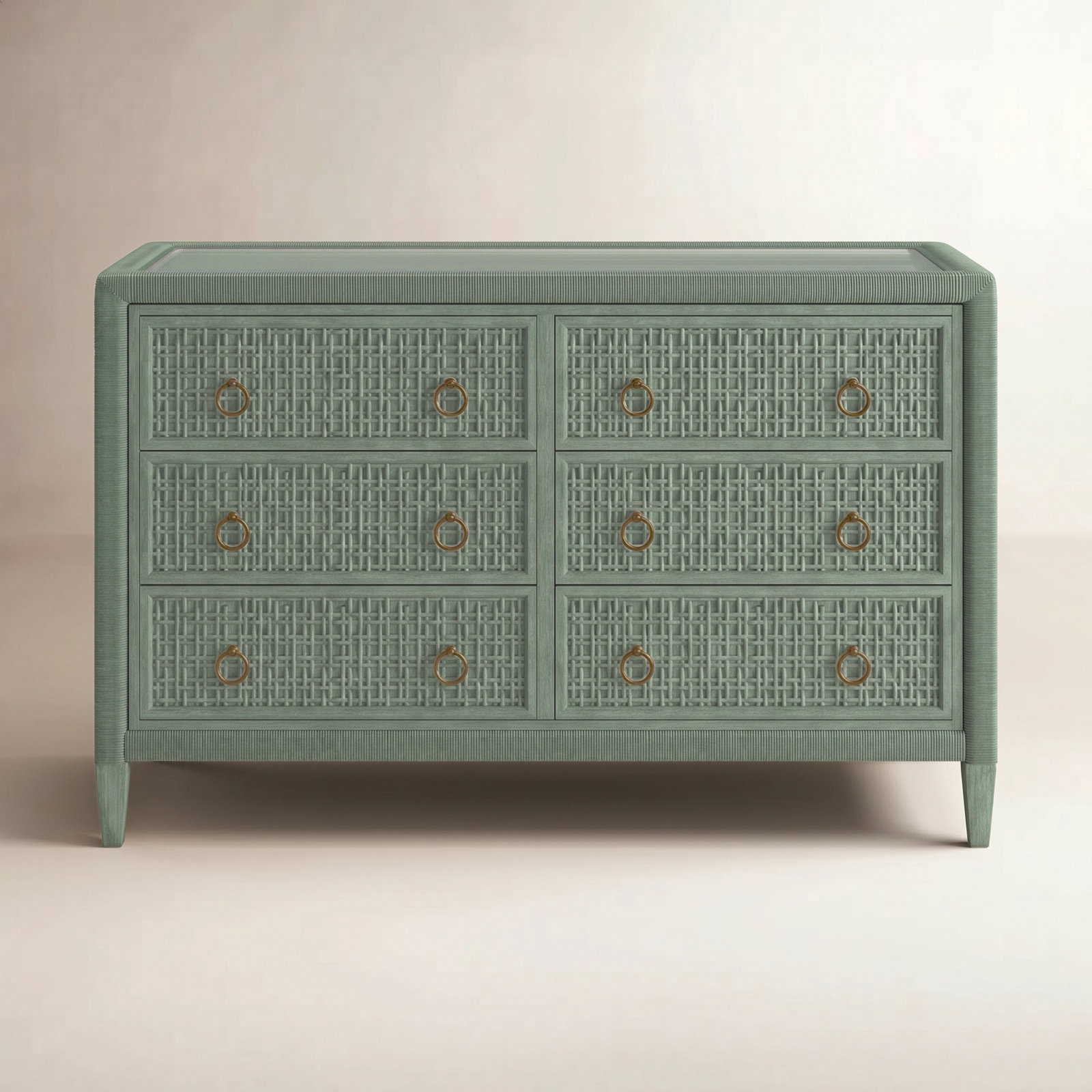 Monterey 54" Double Dresser, Yes, Brass, Mineral