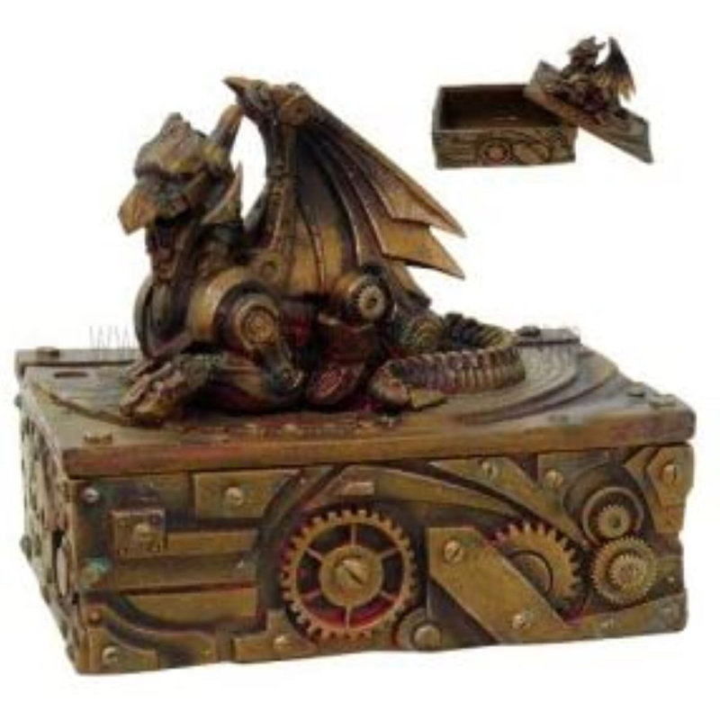 Boîte mécanique steampunk dragon