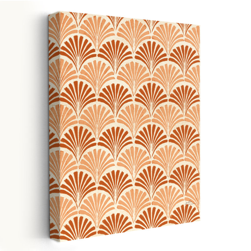 Étude ailée, motif VIIIB - crème orange, motif de feston, H 60 po x l 40 po