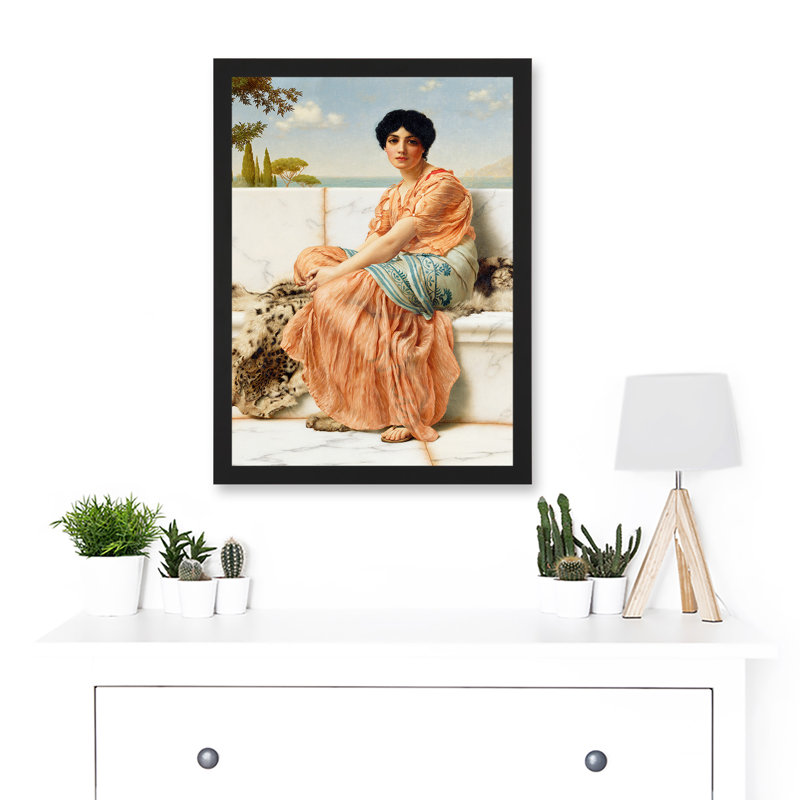 Godward Reverie Days Of Sappho - Single Picture Frame Painting on Canvas, 45.5cm H x 33cm W x 2cm D