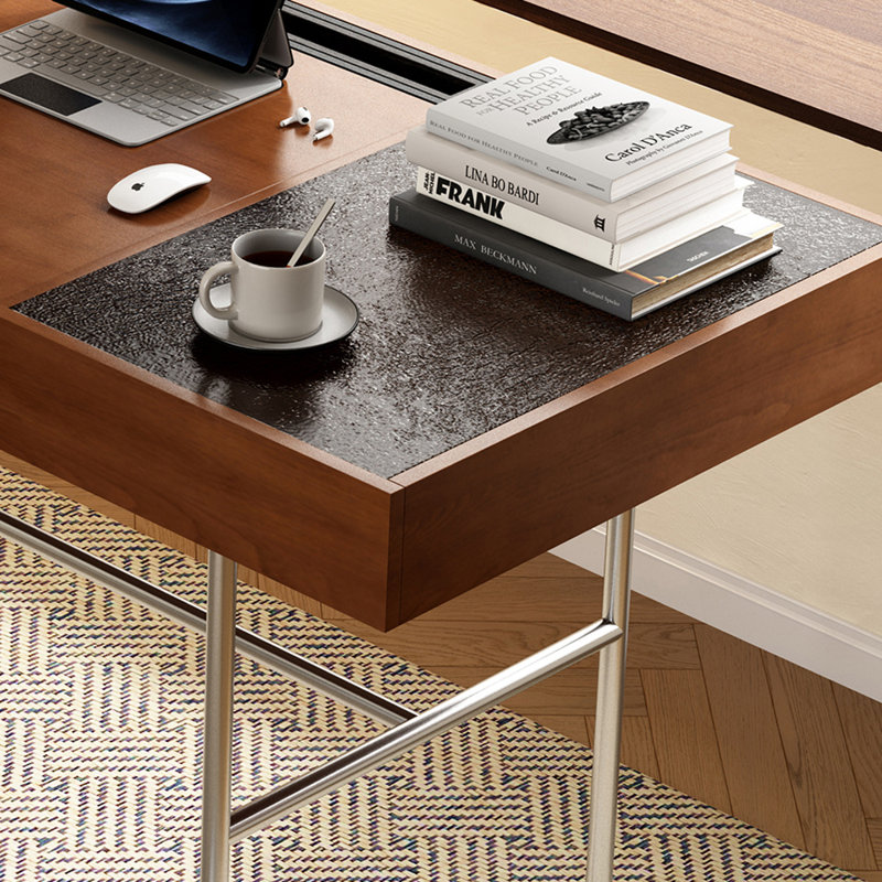 Bureau d'écriture de rangement de haute qualité de style rétro, H 29,52 po x l 55,11 po x P 27,55 po