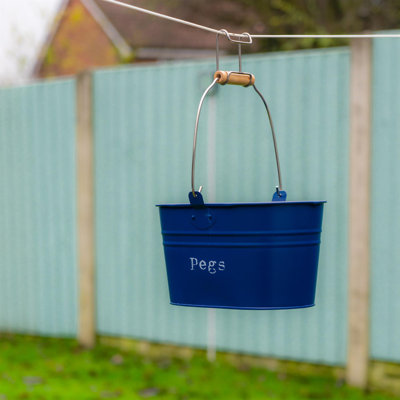 Harbour Housewares Vintage Metal Clothes Peg Bucket