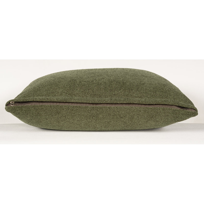 Coussin décoratif Cascade Getty, Plumes, Vert, Carré 20 po