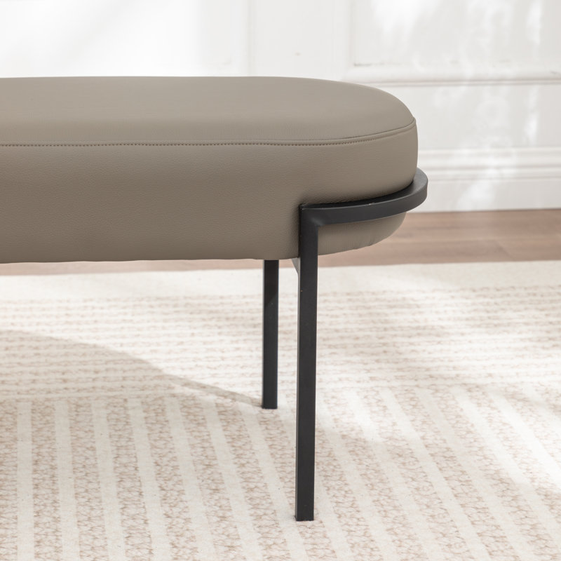 Banc rembourré Janeesha Boucle, Gris foncé