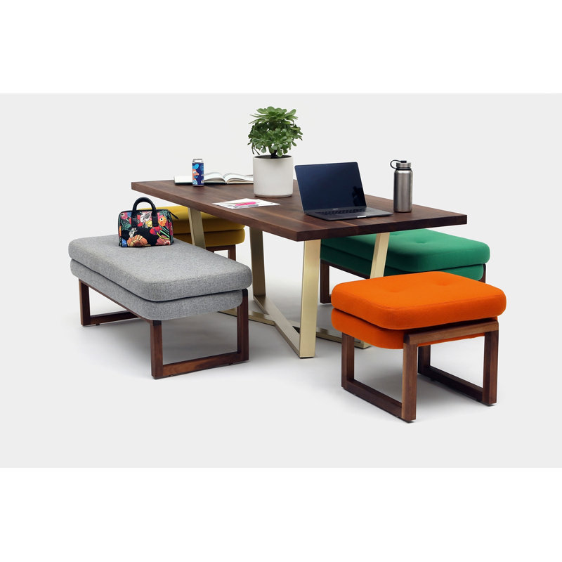 Melinda Upholstered Bench, 18" H x 24" W x 22" D, Heather Gray