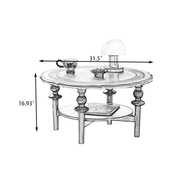 Table basse ronde en bois massif noir mat, Noir mat