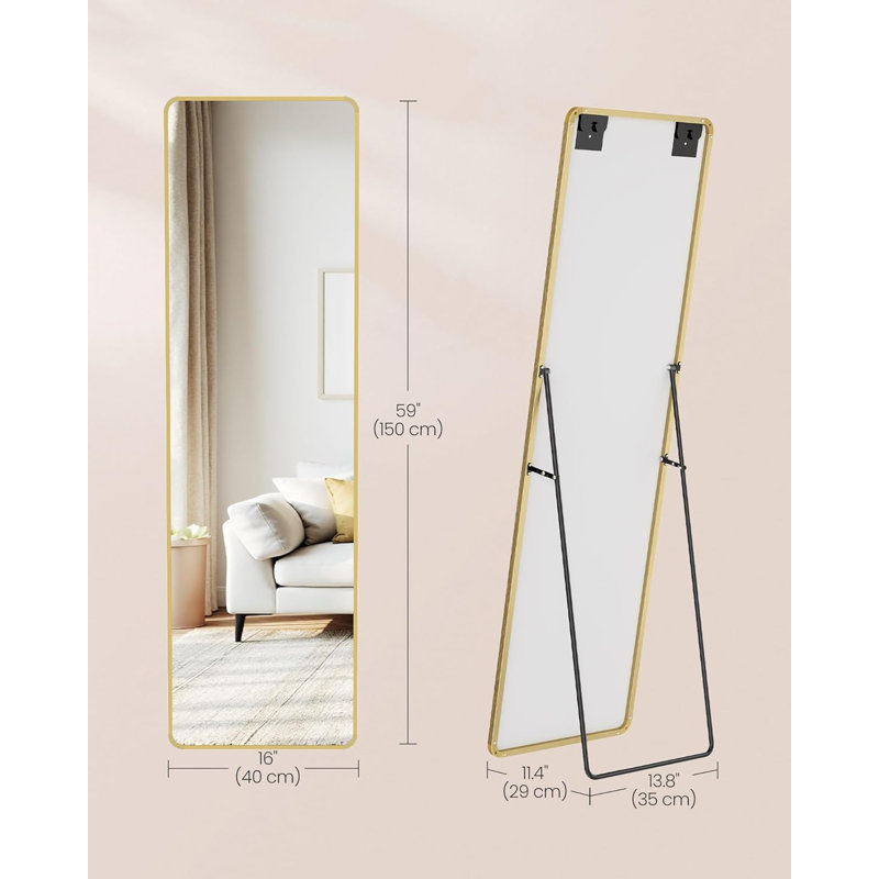 Glass Rectangle Mirror, Gold
