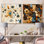 Basile - Abstract Botanicals Square Collage Set Of 2