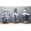 Vase à fleurs en porcelaine bleu et blanc Phoenix