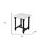 Table de bout carrée 24 po en bois massif et marbre blanc et noir