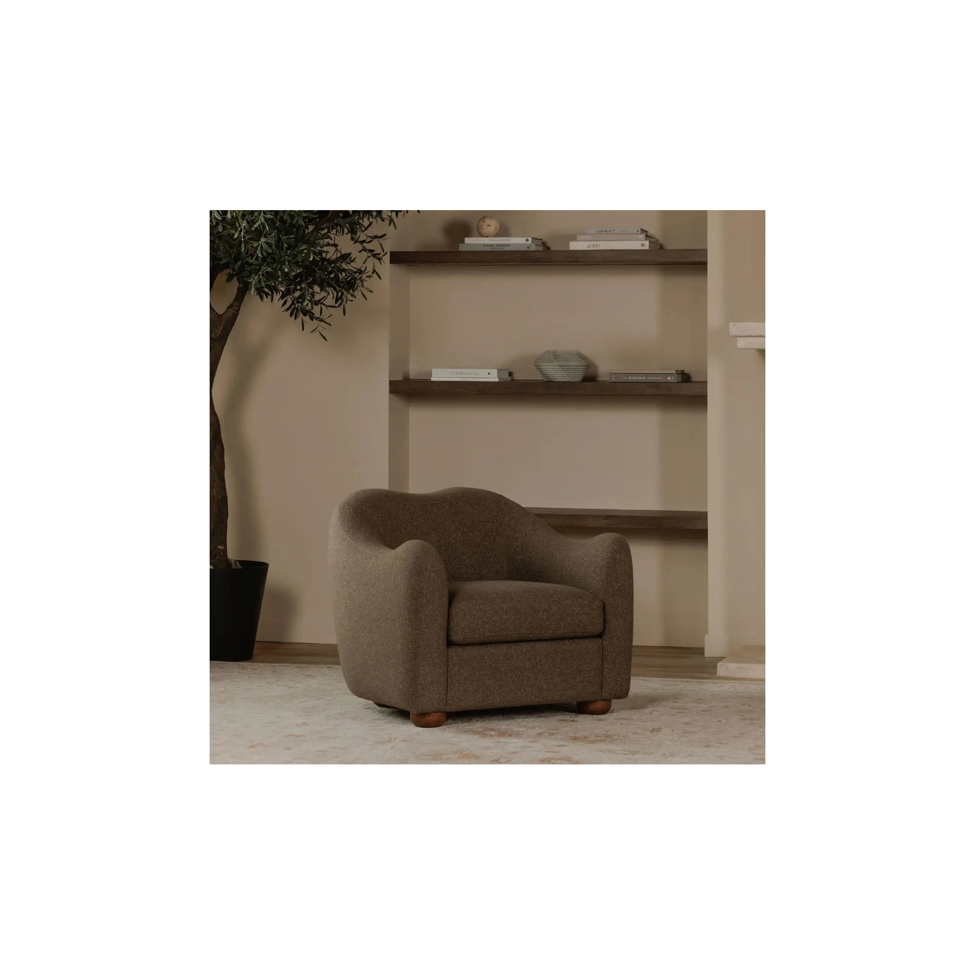 Elwood Accent Chair, Espresso Performance Fabric