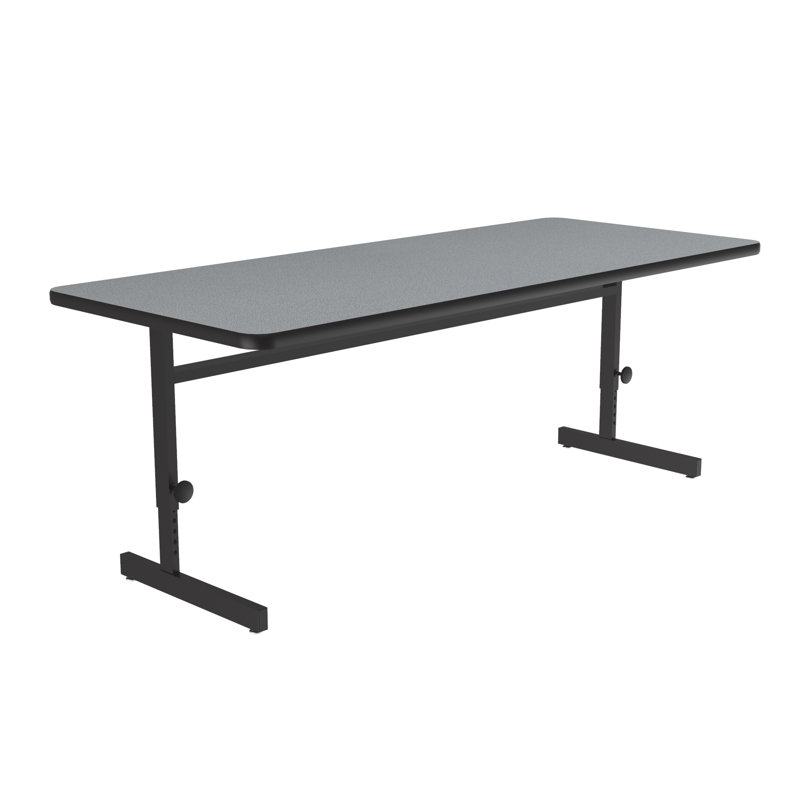 Tables de travail et d'ordinateur à hauteur ajustable Correll 30 po x 72 po, stratifié gris granit gris, poste de travail d'ordinateur (CSA3072-15)