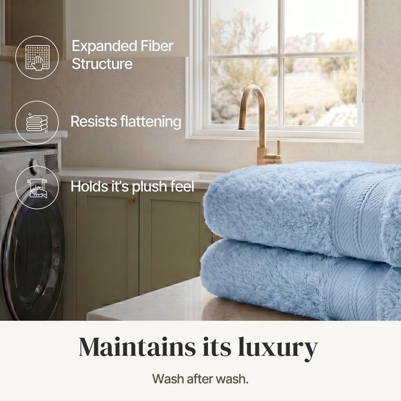 Fils modernes - Ensemble de 6 serviettes 100% coton peigné Spun Loft - Serviettes de bain, débarbouillettes et débarbouillettes - Super absorbant et à séchage rapide - 600 g / m² - Doux et moelleux