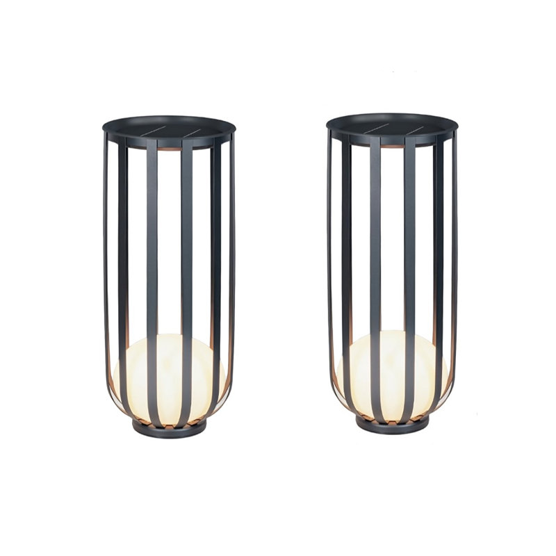 Solar Powered Integrated LED Color Changing Outdoor Floor Lamp, 21.6" H x 9.3" W x 9.3" D