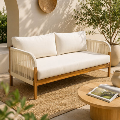 Outdoor Acacia Wood with Rope Daybed