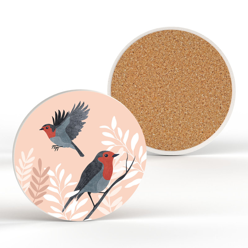 Ceramic / Porcelain Agate Ceramic Jute Leather Crystal Circle Round 1 Piece Coaster Set