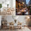  Chaises de salle à manger rembourrées modernes transparentes de 19 po de largeur avec siège en bois massif et coussins en cuir Fashank -544363563