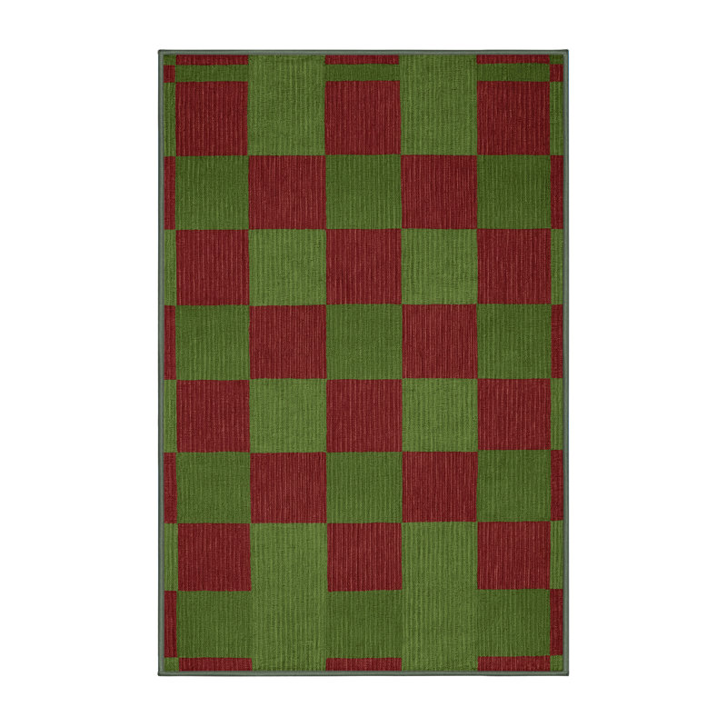 Tapis vert à carreaux lavable à la machine, Rectangle 2 pi x 3 pi