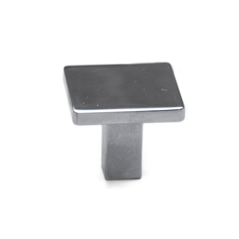 1" Length Square Knob, Polished Chrome
