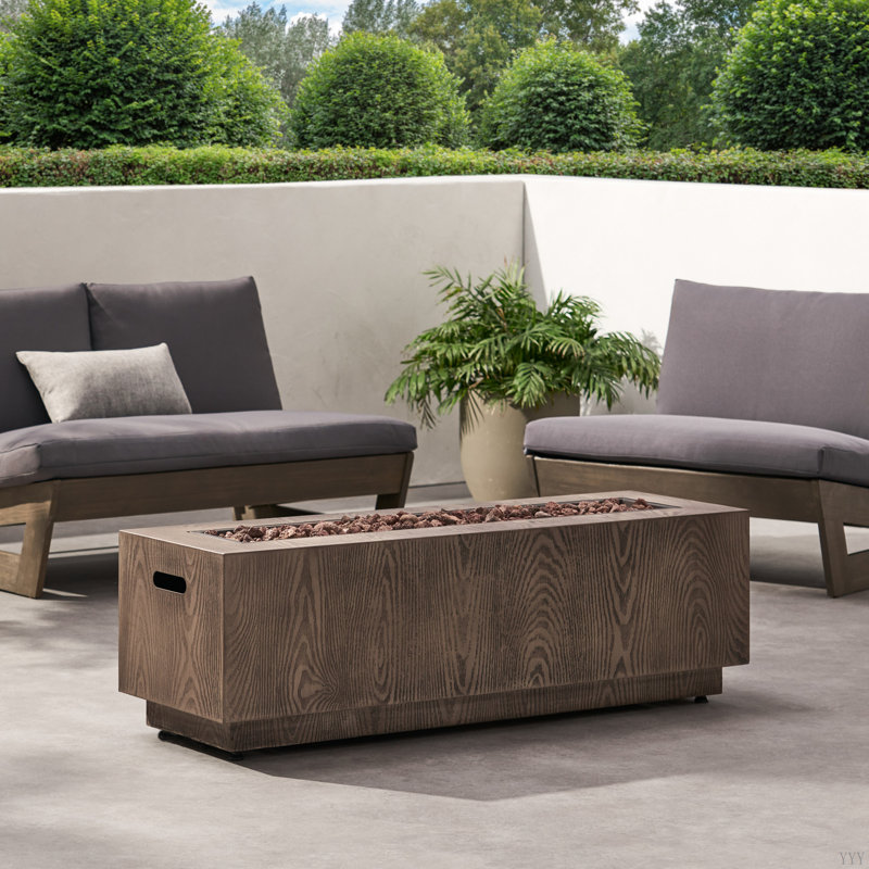 Foyer d'extérieur 48 po au propane rectangulaire en fer de 48 po (couvercle non inclus)