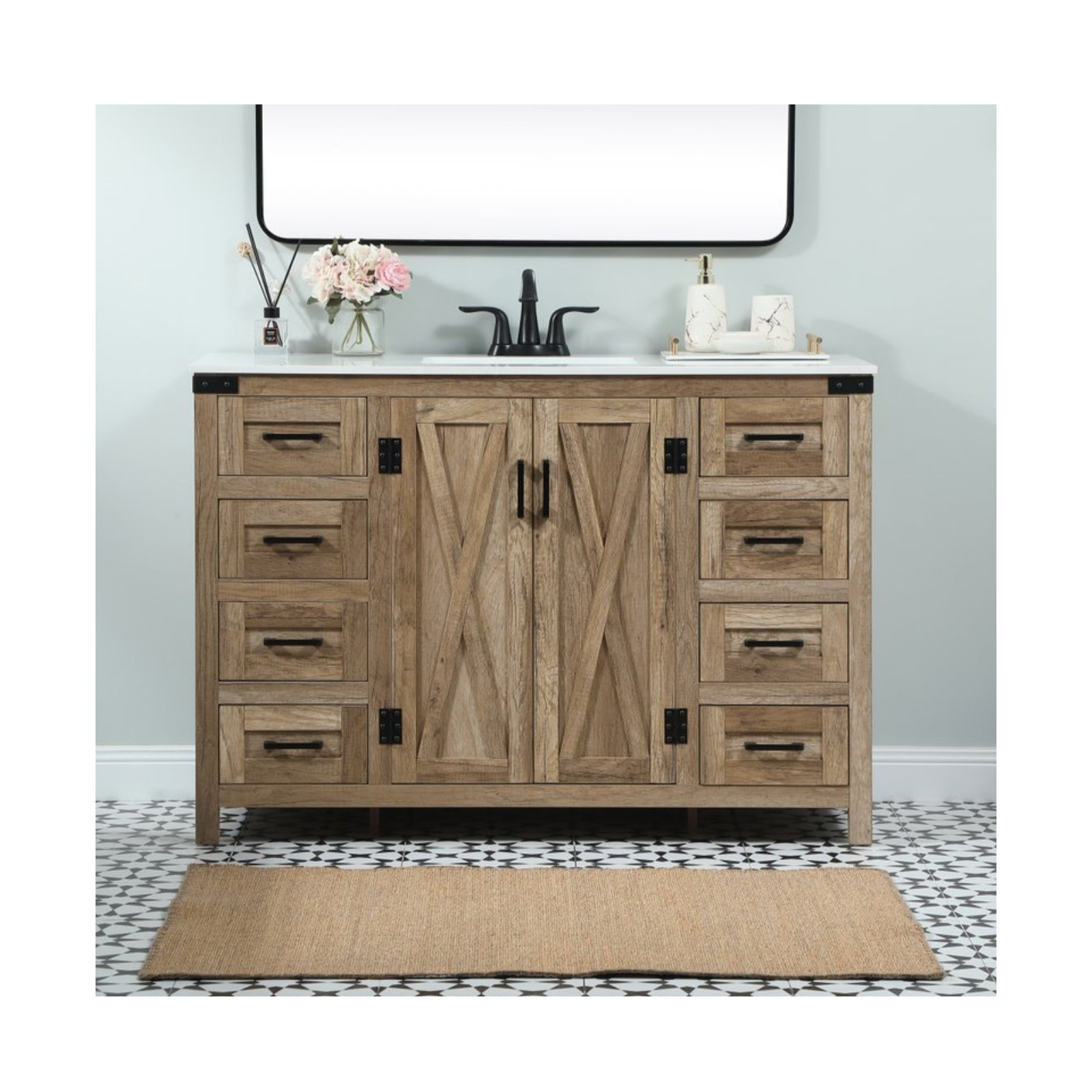 Slayton 48'' Single Bathroom Vanity, Natural Oak
