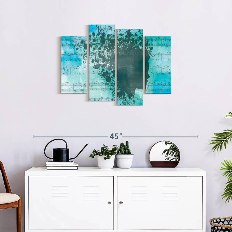 Abarca Music Harmony In My Head On Canvas, reproduction de 4 pièces, H 22 po x l 36 po x P 1 po