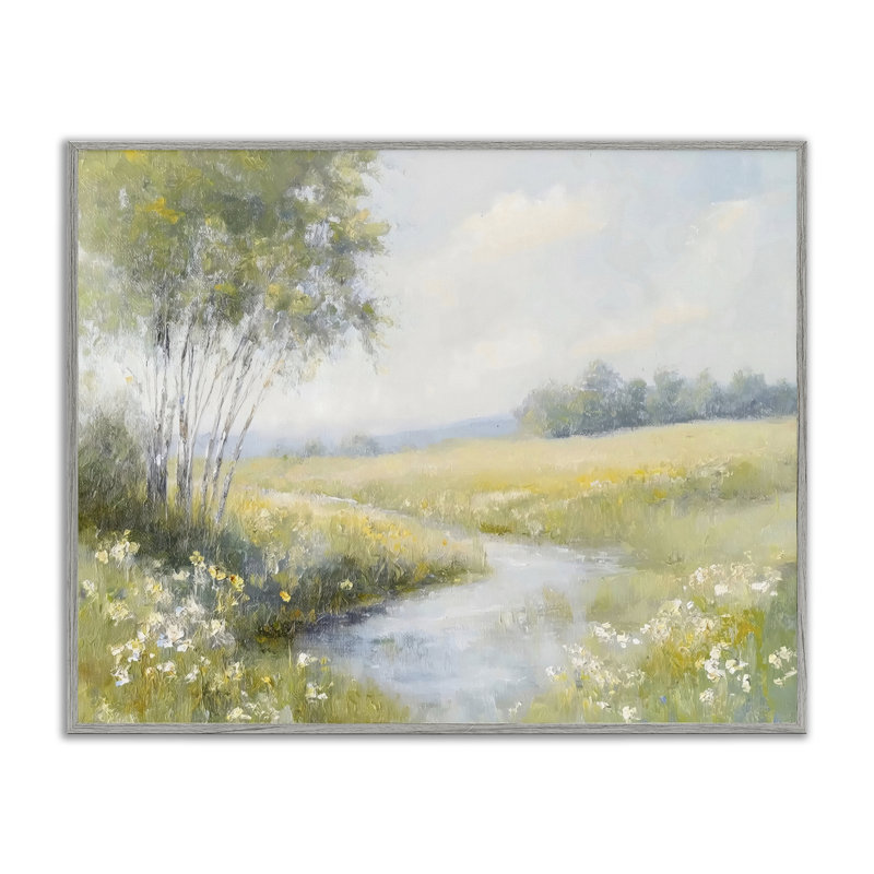 Giclée encadrée Tranquil River Stream, conception par Creative Studio, H 11 po x l 14 po, Estampe numérique Farmhouse