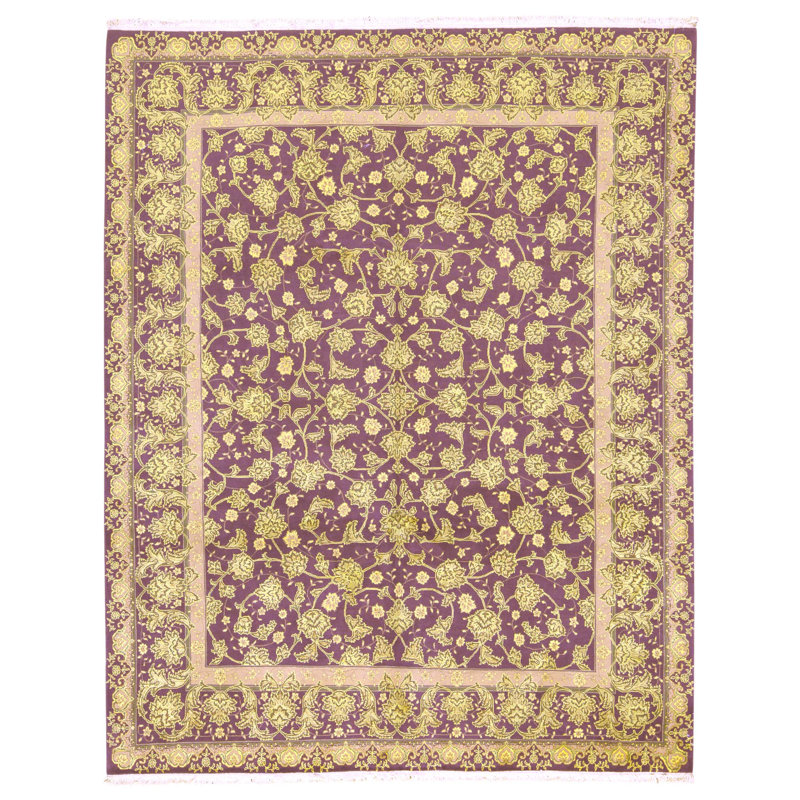 Tapis aubergine de haute qualité noué à la main
