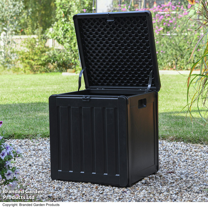 Garden Gear 43cm W 75L Water Resistant Plastic Lockable Deck Box in Black