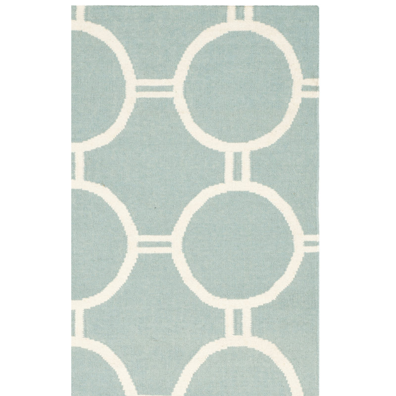 Tapis géométrique tissé à la main en laine et coton Rodgers, Rectangle 3 pi x 5 pi